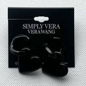 Simply Vera Vera Wang- NWT Black Heart Chunky Earrings